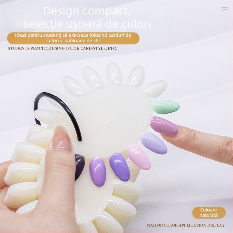 16 culori ovale mici cartelă de culori Nail Art mucegai Nail Art practică afișaj placă de lucru 16 culori Nail Art culoare placă de culori