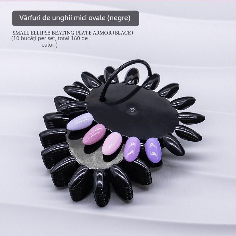 16 culori ovale mici cartelă de culori Nail Art mucegai Nail Art practică afișaj placă de lucru 16 culori Nail Art culoare placă de culori