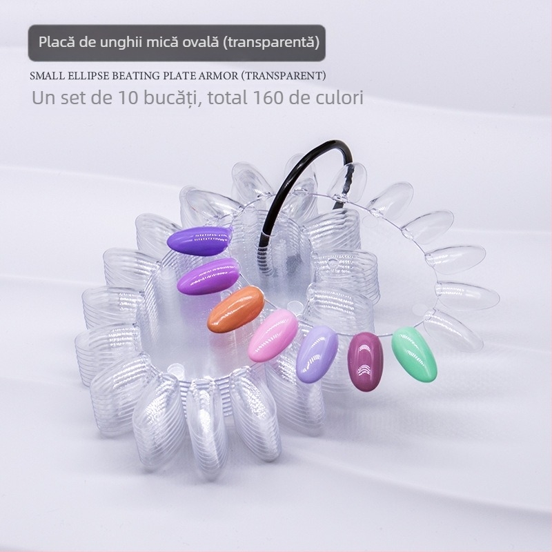 16 culori ovale mici cartelă de culori Nail Art mucegai Nail Art practică afișaj placă de lucru 16 culori Nail Art culoare placă de culori