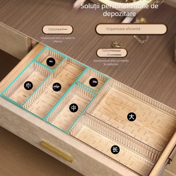 Cutie mică pentru cosmetice, compartimentată, pentru masă de toaletă, îngrijirea pielii, cutie de depozitare cu sertar pentru ruj încorporată