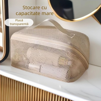 Geantă cosmetică de mare capacitate pentru femei, geantă de toaletă portabilă multifuncțională de călătorie, de înaltă calitate, cu compartimentare, pentru depozitarea articolelor de toaletă