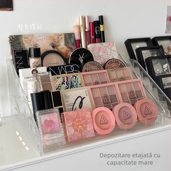 Raft cosmetic pentru birou, cutie de depozitare pentru ruj, fard de pleoape, machiaj, masă de toaletă, raft acrilic pentru expoziție Wang Xiaoxiang