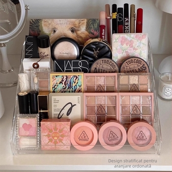 Raft cosmetic pentru birou, cutie de depozitare pentru ruj, fard de pleoape, machiaj, masă de toaletă, raft acrilic pentru expoziție Wang Xiaoxiang