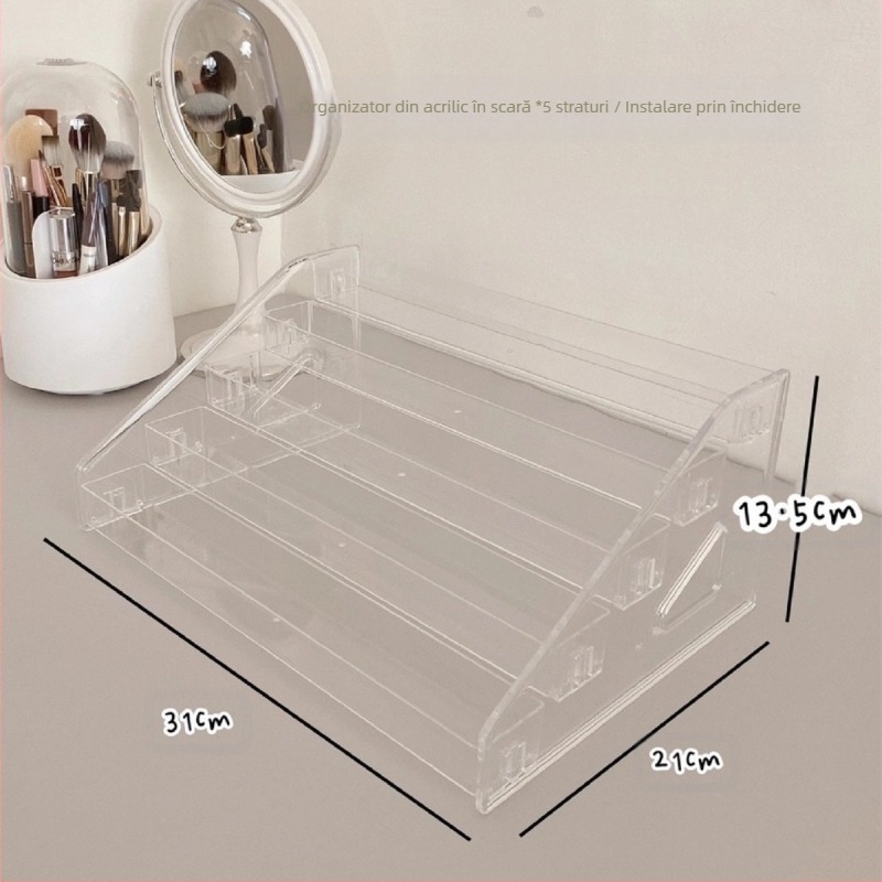 Raft cosmetic pentru birou, cutie de depozitare pentru ruj, fard de pleoape, machiaj, masă de toaletă, raft acrilic pentru expoziție Wang Xiaoxiang