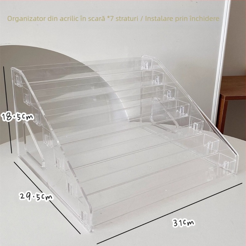 Raft cosmetic pentru birou, cutie de depozitare pentru ruj, fard de pleoape, machiaj, masă de toaletă, raft acrilic pentru expoziție Wang Xiaoxiang