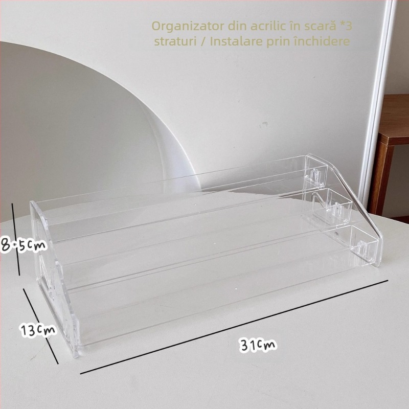 Raft cosmetic pentru birou, cutie de depozitare pentru ruj, fard de pleoape, machiaj, masă de toaletă, raft acrilic pentru expoziție Wang Xiaoxiang