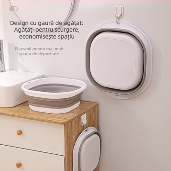 Lavoar pătrat pliabil, portabil, din plastic, pliabil, pentru dormitor studențesc, economisire de spațiu, îngroșat, pentru picioare