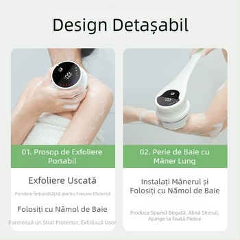 Perie electrică de baie și duș transfrontalieră, impermeabilă, cu mâner lung, pentru frecarea colțurilor, perie de baie cu noroi, perie de baie electrică rotativă cinci în unu