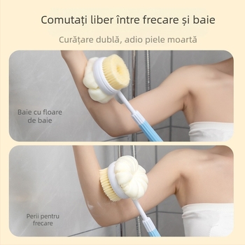 Perie de baie retractabilă, perie de baie, frecare spate, artefact, păr moale, perie de baie, frecare spate, perie de noroi, frecare spate lungă, perie de baie