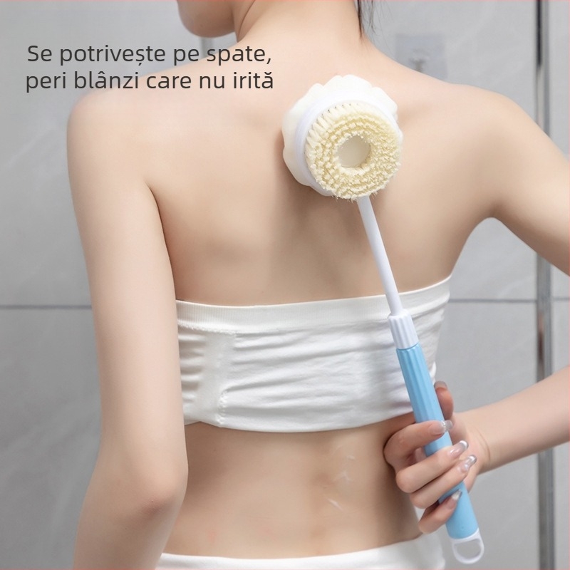 Perie de baie retractabilă, perie de baie, frecare spate, artefact, păr moale, perie de baie, frecare spate, perie de noroi, frecare spate lungă, perie de baie