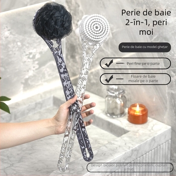 Frecarea spatelui periei de baie nu necesită o perie cu mâner lung, perie moale, perie de baie cu două fețe, noroi pentru a îndepărta cenușa, artefactul de pe spatele periei de baie