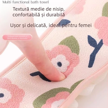 Prosop de curățare a spatelui cu bandă de spate cu dublă utilizare, îndepărtator puternic de pete pentru adulți, bandă de curățare a spatelui cu flori de baie nouă pentru bărbați și femei