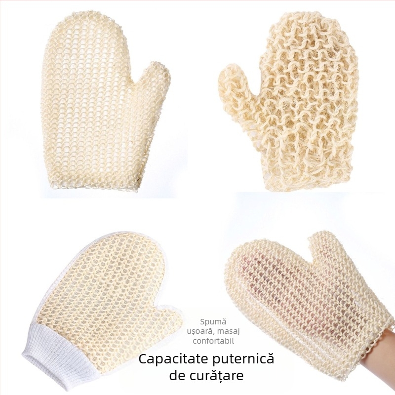 Mănuși de baie țesute cu sisal, mănuși pentru frecarea spatelui, mănuși pentru curățarea degetelor mari, frecarea noroiului, prosop de baie exfoliant, șervețel de baie