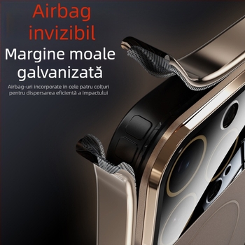 Carcasă magnetică pentru telefon cu fereastră mare, potrivită pentru iPhone 16Promax, cu aspect de piele mată Ag, care se transformă instantaneu într-o carcasă de protecție Apple 17