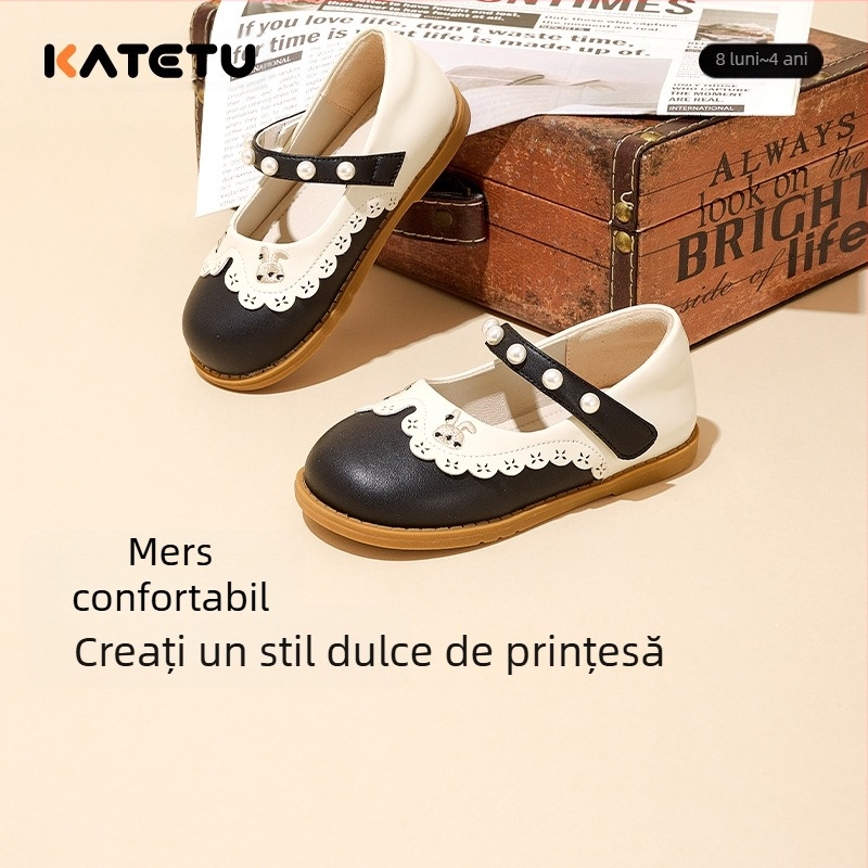 Carter Rabbit 2024 Toamna nouă Pantofi mici din piele în stilul Academiei Britanice Mary Jane Pantofi de prințesă Pantofi pentru băieți și fete Pantofi pentru studenți