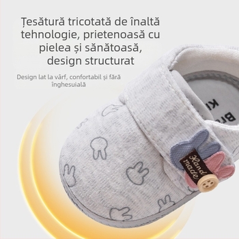 Pantofi de mers pe jos pentru nou-născuți, cu talpă moale, antiderapanți și rezistenți la uzură, model desen animat, 03--12 luni