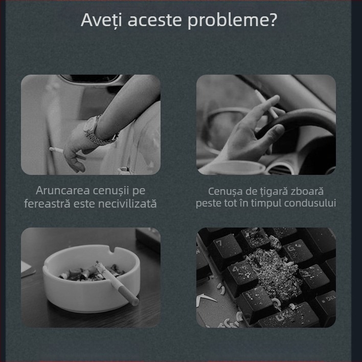 Scrumieră mobilă portabilă, fără cenușă pentru mașină, artefact leneș, portabilă, fără bombă