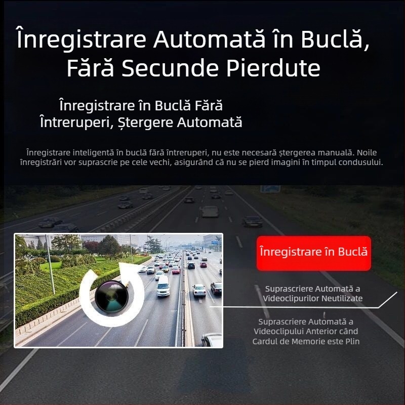 Înregistrator auto cu trei căi, cameră video 1080P, trei obiective cu imagine pentru mers înapoi, înregistrare auto, interconectare telefon mobil, fabrică