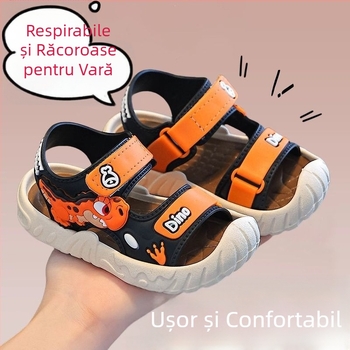 Sandale pentru copii noi, băieți, vara 2025, noi, elevi de gimnaziu mici, cu fund moale, antiderapant, pantofi de plajă, la modă pentru copii