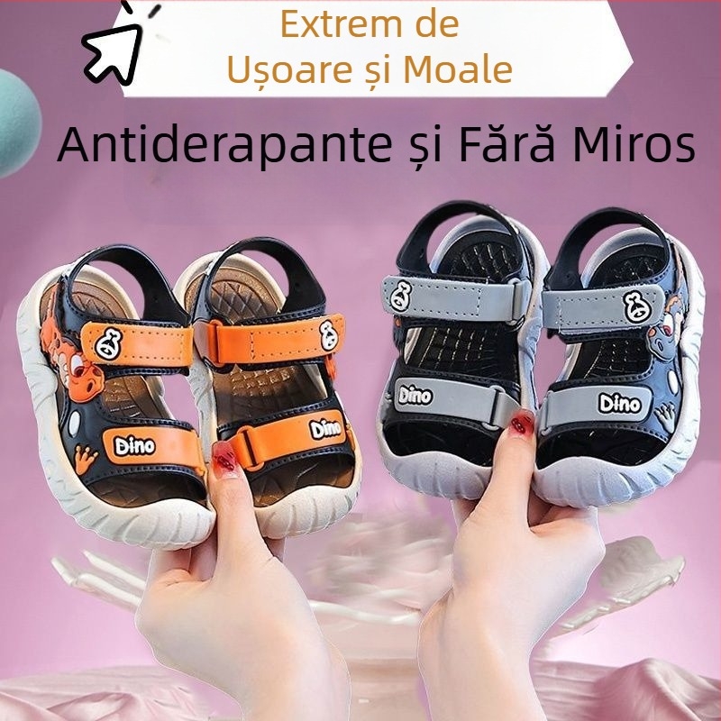 Sandale pentru copii noi, băieți, vara 2025, noi, elevi de gimnaziu mici, cu fund moale, antiderapant, pantofi de plajă, la modă pentru copii