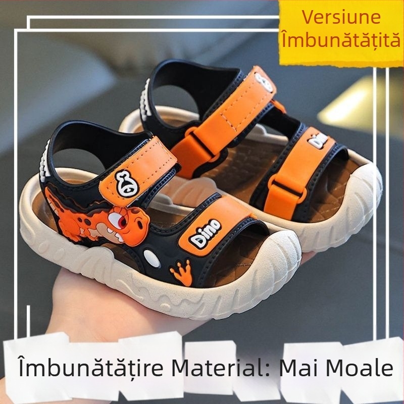 Sandale pentru copii noi, băieți, vara 2025, noi, elevi de gimnaziu mici, cu fund moale, antiderapant, pantofi de plajă, la modă pentru copii