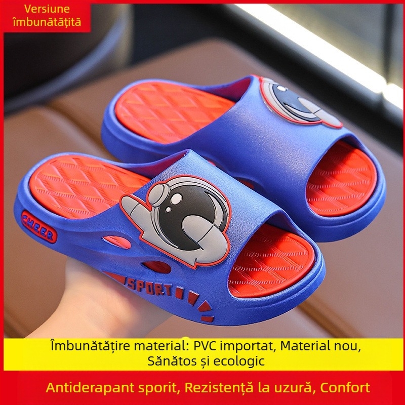 Sandale și papuci pentru copii, cu fund moale, pentru părinți și copii, vară pentru adulți, cu desene animate, antiderapante, pentru casă, baie, senzație de exterior