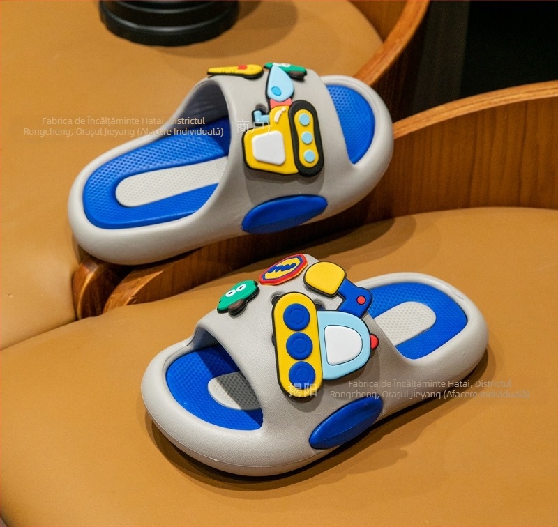 Papuci de copii cu desene animate drăguțe cu astronaut, pentru băieți și fete, de vară, pentru uz casnic, antiderapante, de mărime medie și mare, pentru copii