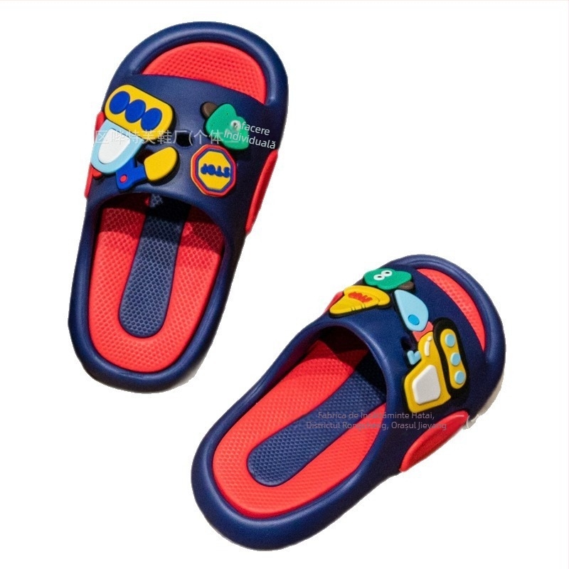 Papuci de copii cu desene animate drăguțe cu astronaut, pentru băieți și fete, de vară, pentru uz casnic, antiderapante, de mărime medie și mare, pentru copii