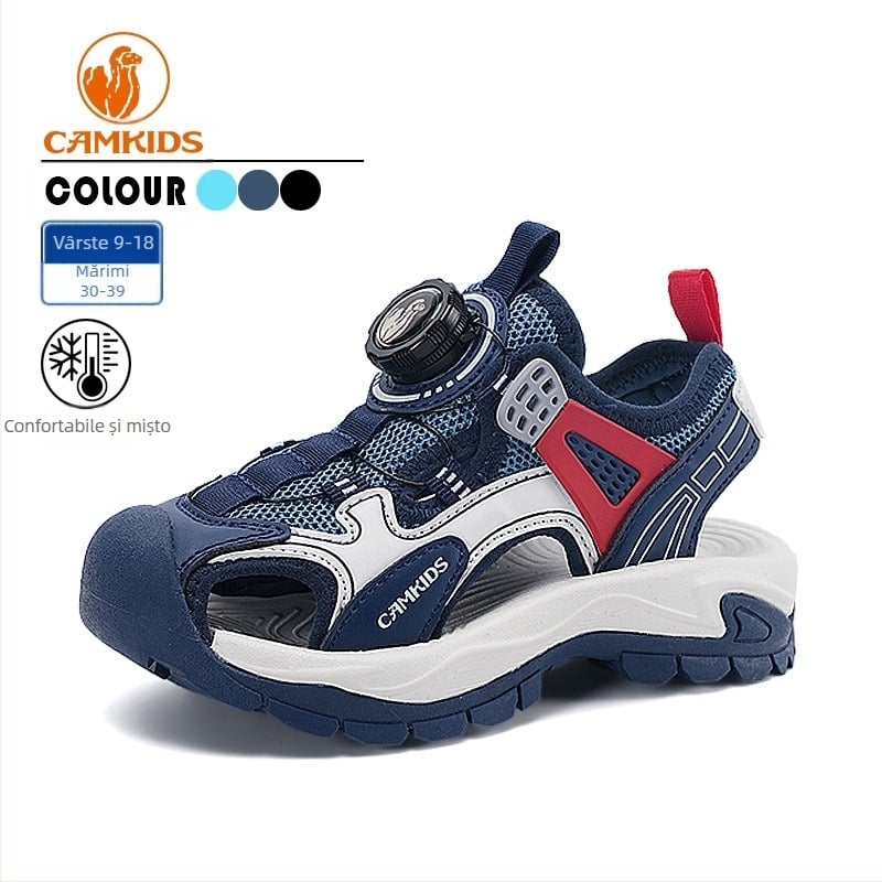 Camkids vară nouă copii sandale cu vârf respirabil antiderapant fund moale băieți pantofi de plajă rezistenti la uzură în aer liber