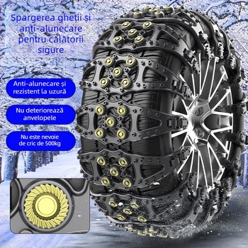 Lanț antiderapant pentru anvelope auto Fishbone, universal, pentru vehicule off-road, strângere automată, Drop Shipping