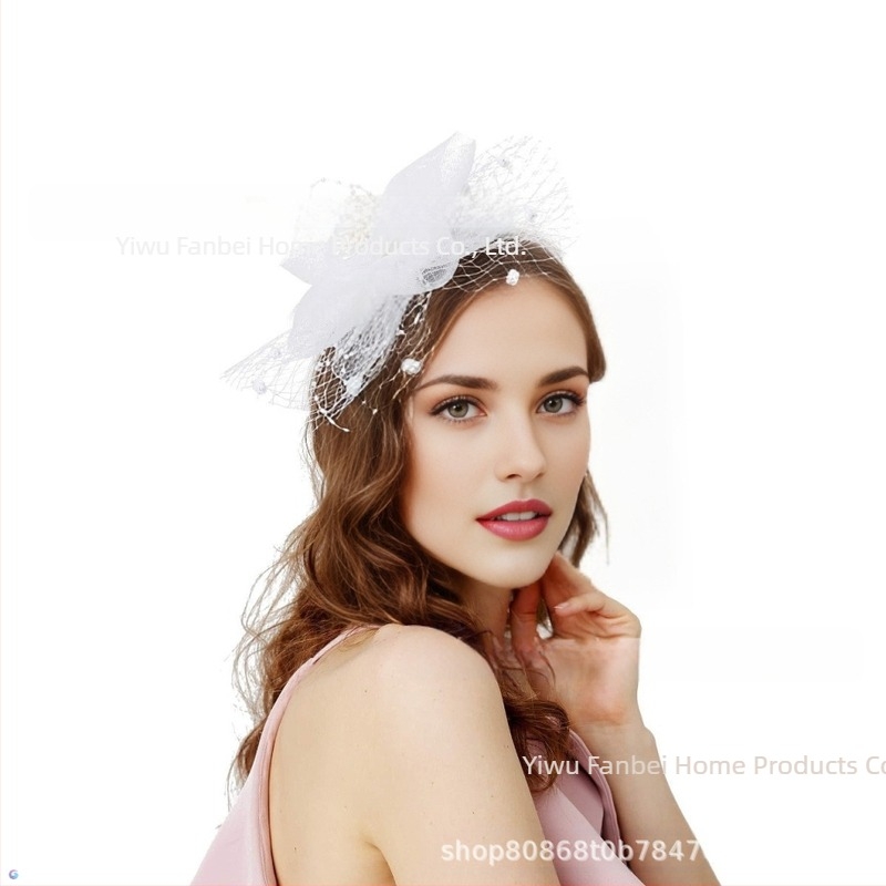 Explozii Amazon transfrontaliere pentru femei, plasă de tifon, europene și americane, nou accesoriu de frumusețe pentru cap, festival de curse de cai, decorativ, floare, voal retro