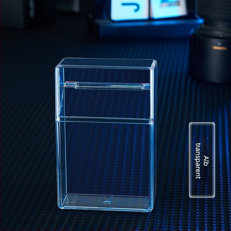 Husă de țigară transparentă cu gradient HB209B, 20 huse de țigară portabile subțiri, din plastic ABS, anti-presiune, rezistente la umiditate