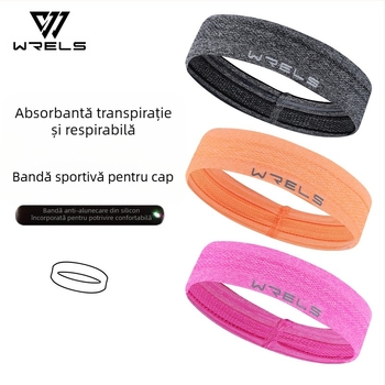 Bandă de susținere sport Wrels, bandă pentru cap, bandă anti-sudare, echipament de baschet fitness, antiperspirant pentru alergare, protecție pentru cap și eșarfă care elimină transpirația