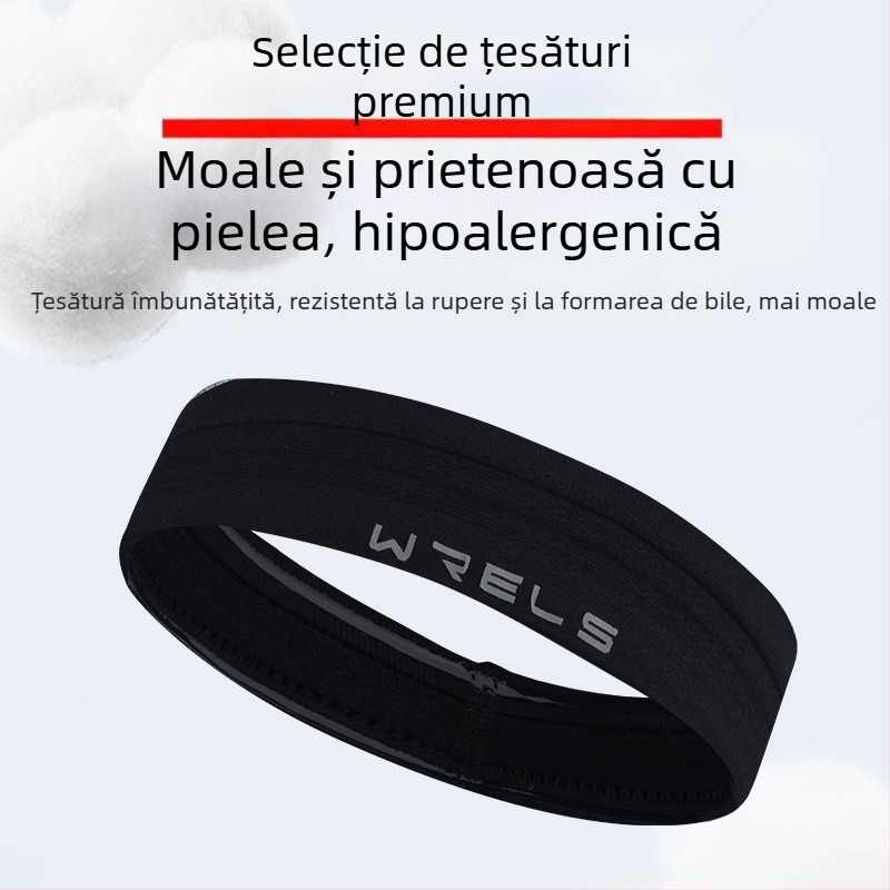 Bandă de susținere sport Wrels, bandă pentru cap, bandă anti-sudare, echipament de baschet fitness, antiperspirant pentru alergare, protecție pentru cap și eșarfă care elimină transpirația