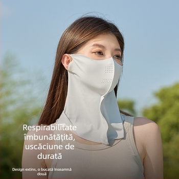 Yansen Mască de protecție solară pentru față completă, spate, gât, mască de protecție solară, mătase de gheață 5D, mască de protecție solară stereo anti-UV pentru ciclism