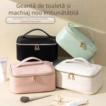 Geantă cosmetică PU transfrontalieră nouă, geantă de depozitare cosmetică, geantă de călătorie portabilă, geantă de spălare de mare capacitate, geantă cosmetică de culoare înaltă