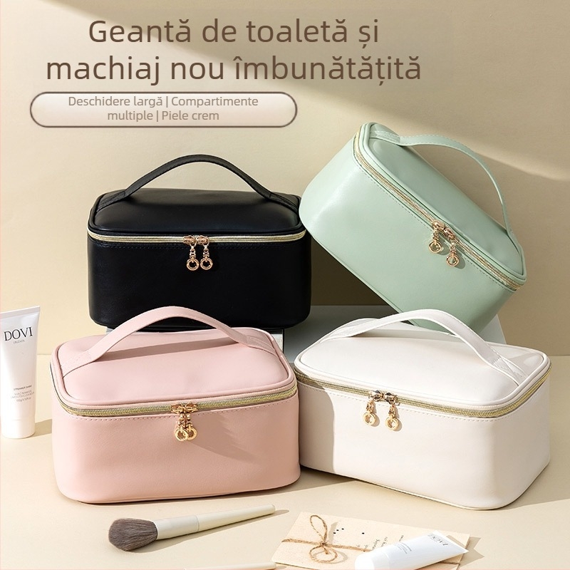 Geantă cosmetică PU transfrontalieră nouă, geantă de depozitare cosmetică, geantă de călătorie portabilă, geantă de spălare de mare capacitate, geantă cosmetică de culoare înaltă
