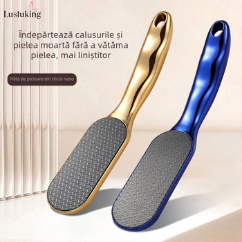 Pilă populară din sticlă Nano cu mâner lung pentru picioare, instrument de manichiură și șlefuire a picioarelor pentru îndepărtarea pielii moarte și a bătăturilor, artefact din pilă Nano pentru picioare