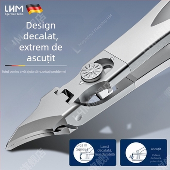 Unghiere noi de înaltă calitate, clește pentru caneluri de unghii, anti-stropire, deschidere mare, tundere pentru unghii groase și dure, instrument compact de manichiură