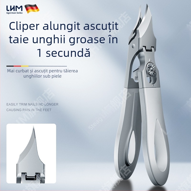 Unghiere noi de înaltă calitate, clește pentru caneluri de unghii, anti-stropire, deschidere mare, tundere pentru unghii groase și dure, instrument compact de manichiură