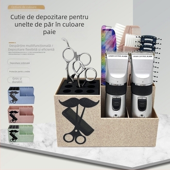 Cutie de depozitare din plastic pentru instrumente de unghii pentru salon de coafură, frizerie, stilist, foarfece creative pentru desktop, soclu