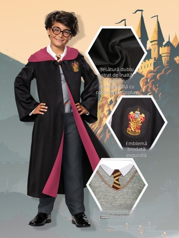 Costume de Halloween pentru copii, Harry Potter, halat magic, costum de vrăjitor, versiune japoneză, pelerină, costum de performanță