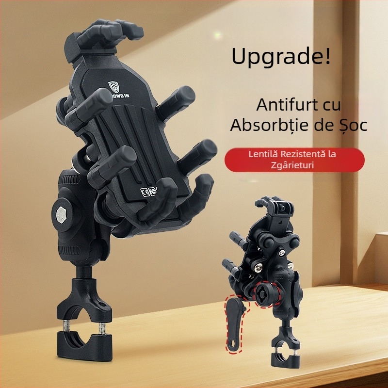Suport telefon mobil H5X pentru motocicletă, cu absorbție de șocuri, antifurt, nr. 9, livrare vehicul electric