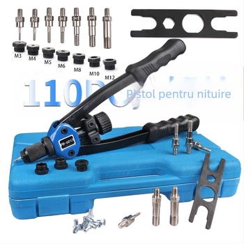 Mașină de nituit cu piuliță filetată M3-M12, fitinguri pentru nituri, 300 buc. mașină de nituit manuală/instrument pentru nituri cu piuliță