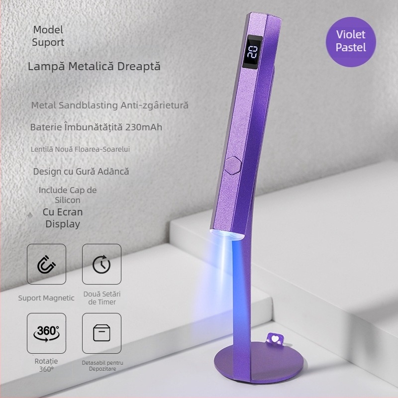 Lampă de manichiură modernizată cu un singur cuvânt, de a treia generație, cu afișaj, lumină portabilă de fototerapie cu stocare de energie, cu comutare în două trepte