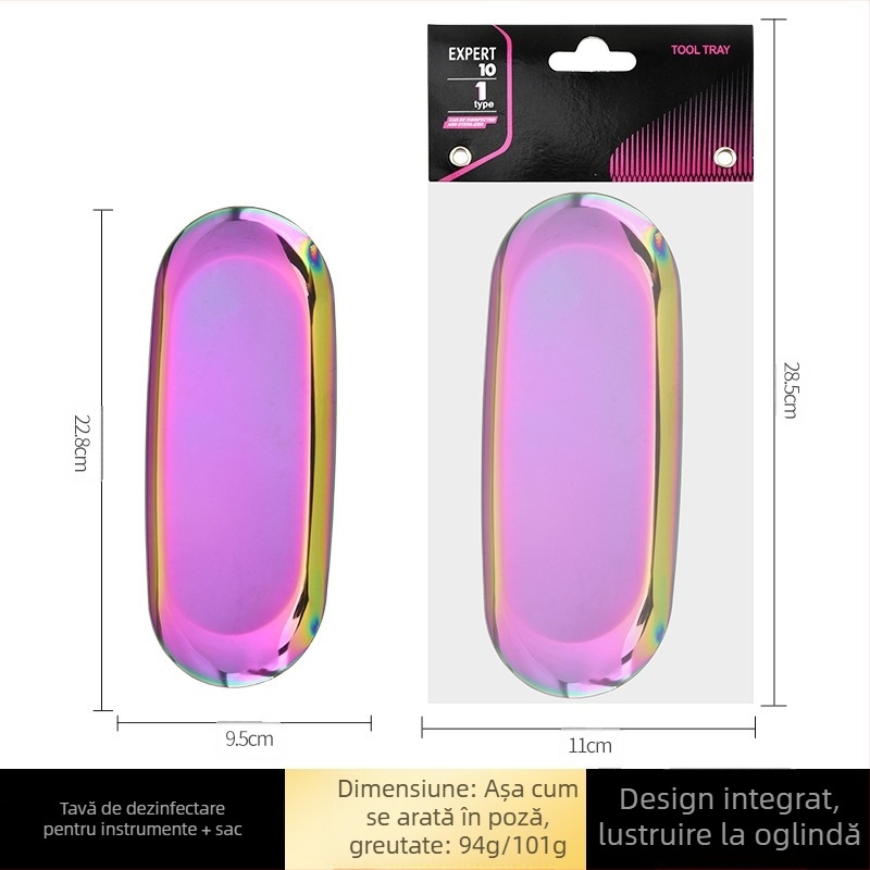 Placă specială de dezinfectare pentru unelte de unghii, din oțel inoxidabil 304 îngroșat, rezistent la temperaturi ridicate și coroziune, depozitare portabilă pentru unelte de unghii