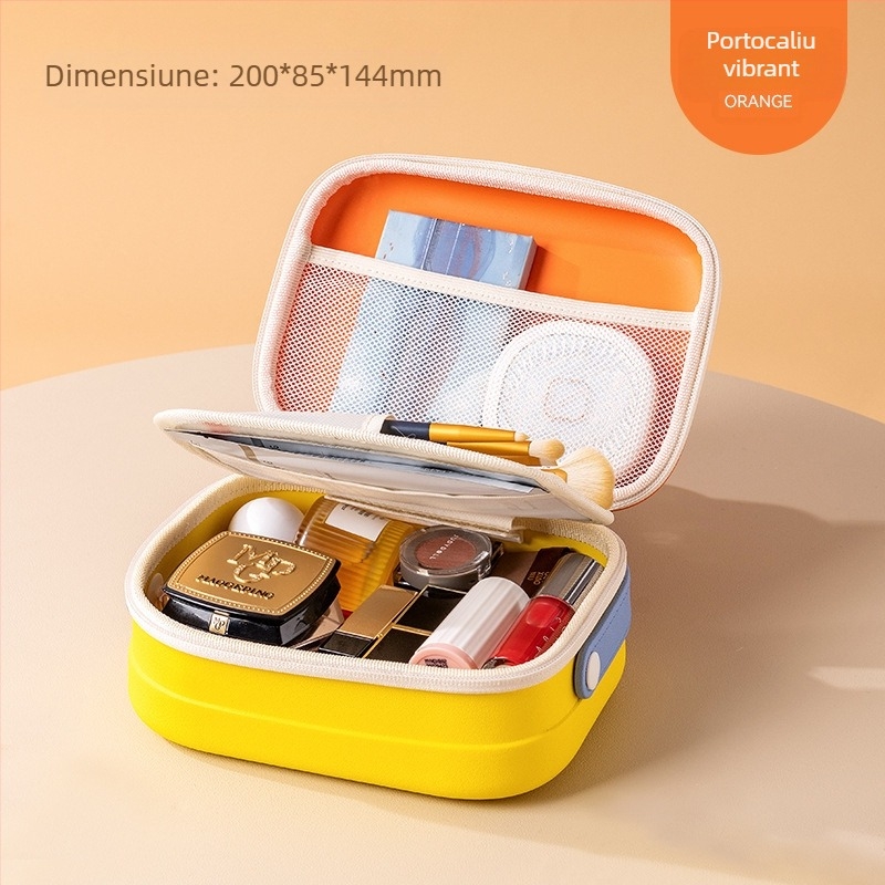 Geantă cosmetică portabilă, geantă de depozitare cosmetică compartimentată de mare capacitate, geantă cosmetică portabilă impermeabilă și rezistentă la presiune, geantă de toaletă de călătorie