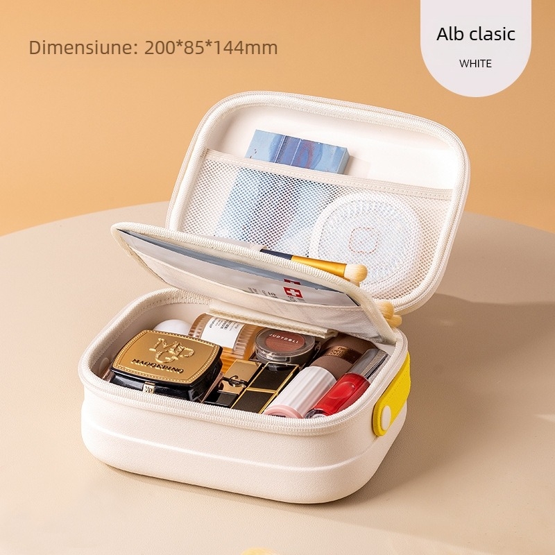 Geantă cosmetică portabilă, geantă de depozitare cosmetică compartimentată de mare capacitate, geantă cosmetică portabilă impermeabilă și rezistentă la presiune, geantă de toaletă de călătorie