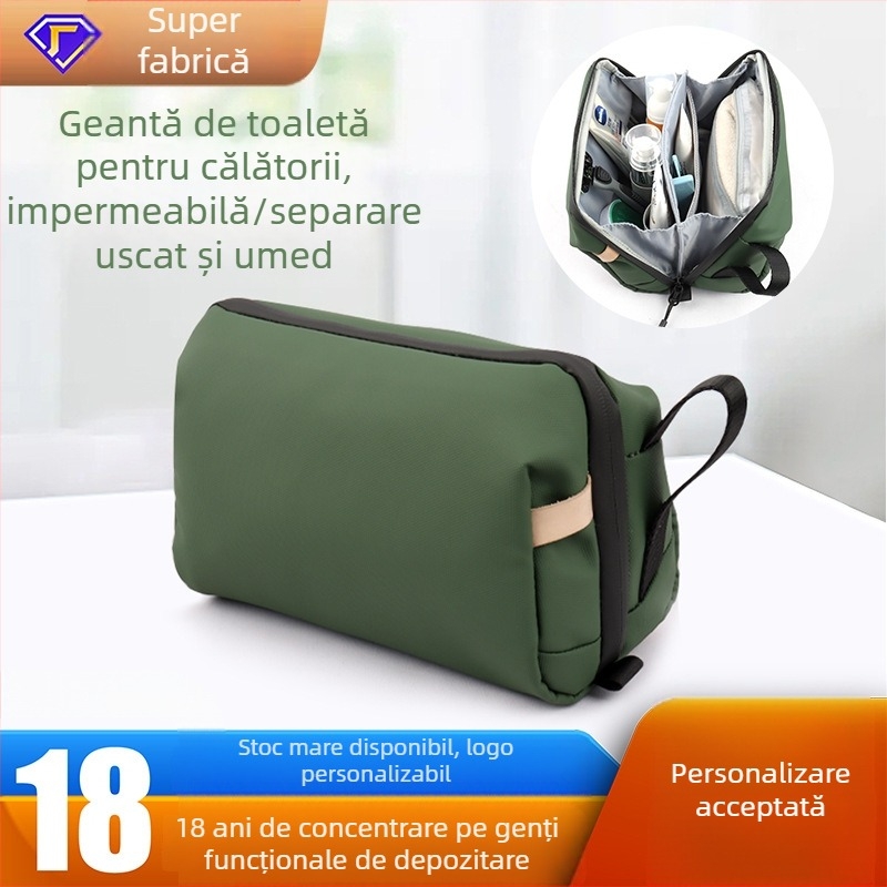 Geantă de toaletă separată pentru uz uscat și umed, pentru călătorii de afaceri, Advanced Sense, geantă de depozitare de mare capacitate, geantă de depozitare impermeabilă pentru cosmetice