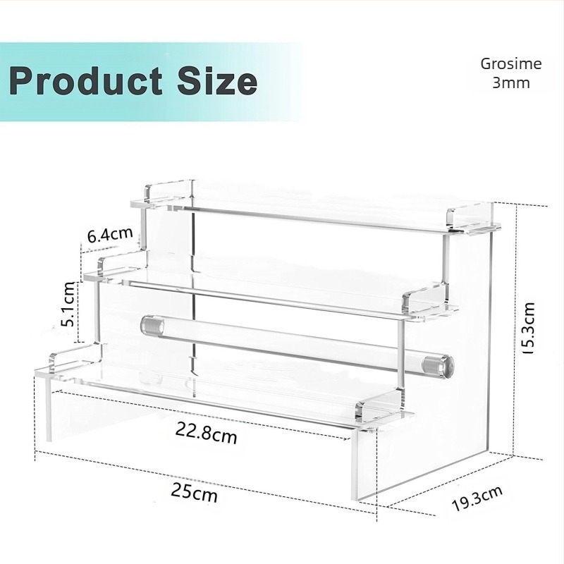 Suport de afișare acrilic transparent cu trei straturi, cutie orb, suport de depozitare pentru brioșe manuale